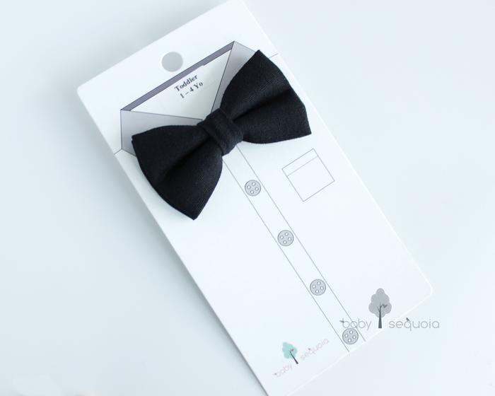 Gambar Dasi Anak - BABY SEQUOIA - Classic Plain Bow Tie Linen - for 1-4 yo. - BLACK, Newborn-6mo dari baby sequoia undefined Tokopedia