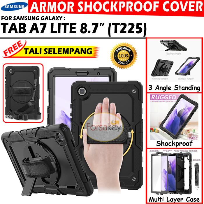 Gambar Samsung Galaxy Tab A7 Lite T225 Armor Hard Soft Case Casing Cover Tali - Hitam dari Forsakey Gadget Acc undefined Tokopedia