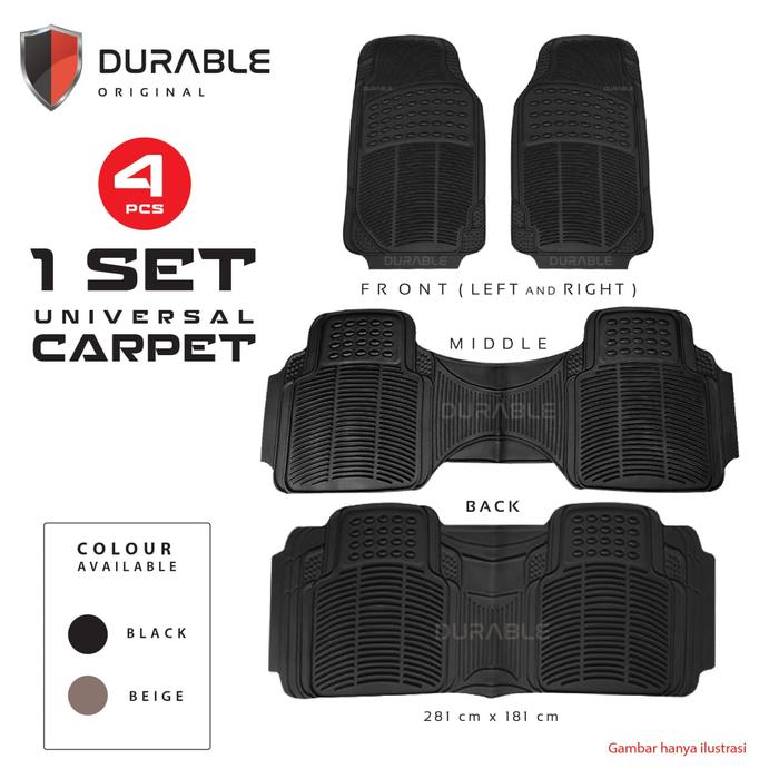 Gambar NISSAN SERENA Karpet Mobil Karet PVC DURABLE 4Pcs BLACK - BLACK dari Durable Indonesia Kota Tangerang Tokopedia