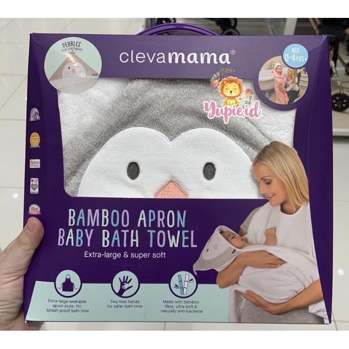 Gambar Clevamama 2019 bamboo apron baby bath towel / handuk bayi - Penguin dari Yupie.id undefined Tokopedia
