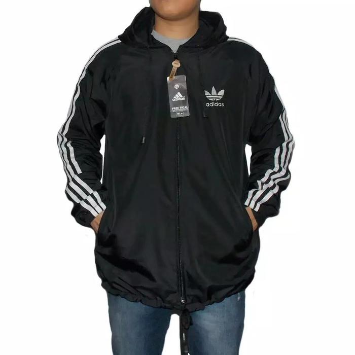 Gambar Jaket Parasut Adidas Hitam list putih L - Hitam, M dari sopi collection undefined Tokopedia
