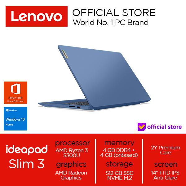 Gambar Lenovo IdeaPad Slim3 Ryzen 3 5300U 8GB 512SSD W10 OHS IPS - Abyss blue dari Lenovo Official undefined Tokopedia
