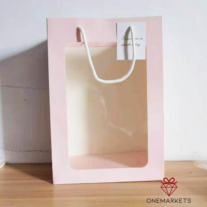 Gambar Paperbag Flower Bouquet Mini - Paperbag Transparant Buket Bunga GB014 - Pink dari Onemarketindo undefined Tokopedia
