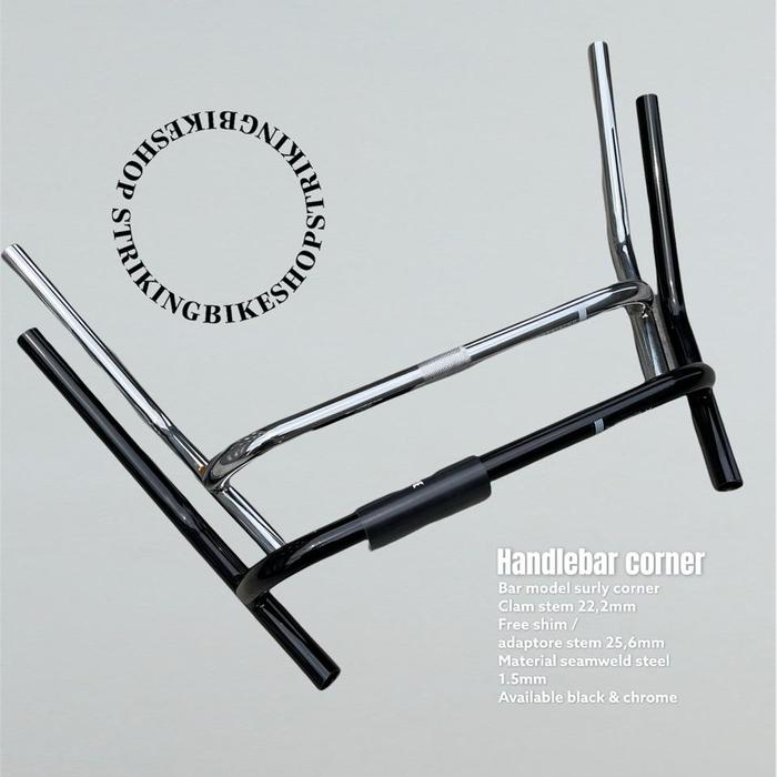 Gambar HANDLEBAR BAR STANG COMMUTER BIKE FEDERAL MTB FIXIE MODEL SURLY CORNER - chrome dari Striking bike shop undefined Tokopedia