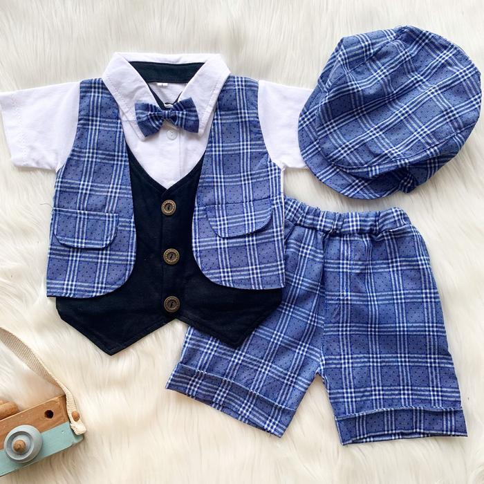 Gambar Set Baby Barry Tuxedo Setelan Anak Laki-Laki 0-2 Tahun - Biru, L dari Raffaby Secret undefined Tokopedia