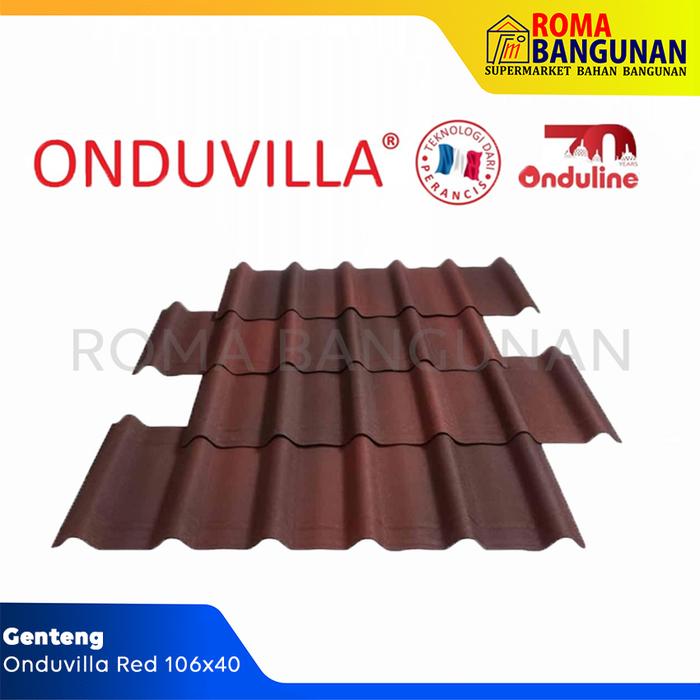 Gambar ATAP / GENTENG ONDUVILLA TILE SHADED RED PE6A52M15900 106x40cm dari SupermarketRomaBangunan undefined Tokopedia