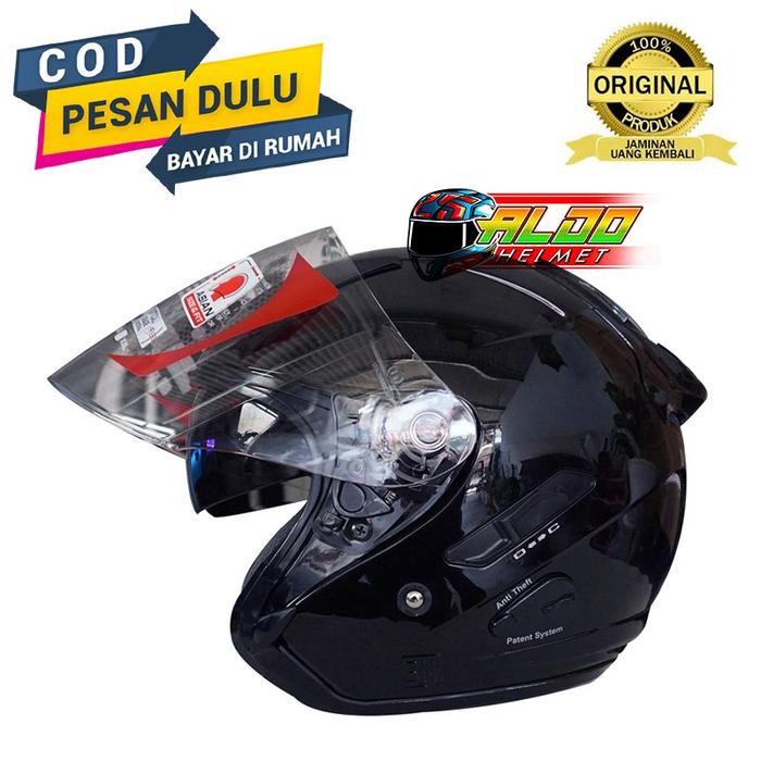 Gambar HELM KYT GALAXY FLAT R SOLID BLACK METALIC DOUBLE VISOR HALF FACE - M dari aldohelm2 undefined Tokopedia