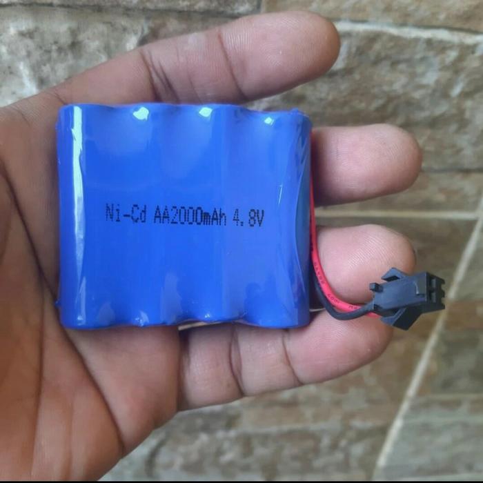 Gambar Baterai Mobil Remot RC Cas 3,6V dan 3,7V Baterai Cadangan Socket Hitam - 4.8v 2000mAh dari Arsaka Store undefined Tokopedia