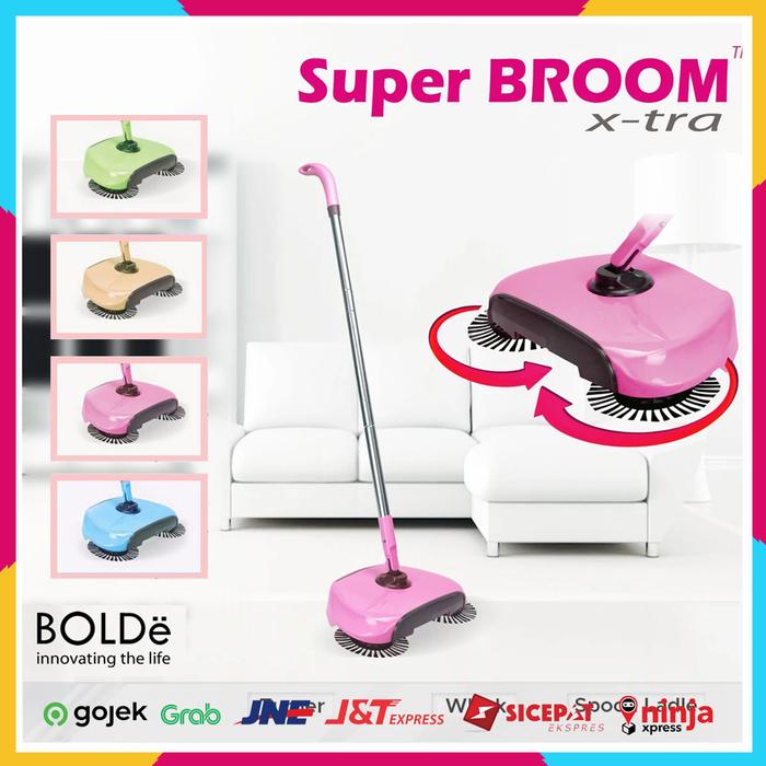 Gambar SUPER BROOM BOLDE ORIGINAL SAPU OTOMATIS TANPA LISTRIK SAPU AJAIB MURA - Merah Muda dari Home Electro undefined Tokopedia