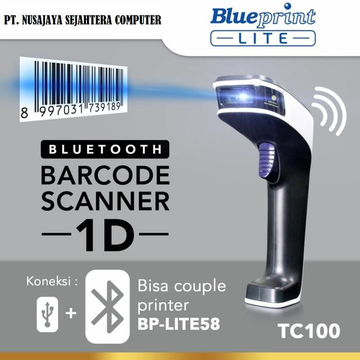 Gambar Barcode Scanner CCD 1D Auto Scan USB+Bluetooth BLUEPRINT BP-TC100 dari Nusajaya Store undefined Tokopedia