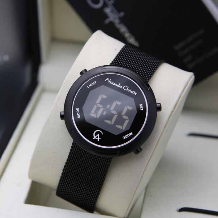 Gambar [ ORIGINAL ] Jam Tangan Wanita Alexandre Christie 9337 Rantai Digital - FULL BLACK dari TOKOJAMKU_NEW undefined Tokopedia