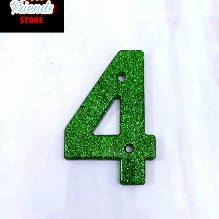 Gambar Nomor Rumah Unik Batu dan Glitter ( 0-9 ) - 4, Hijau dari BestfriendStore undefined Tokopedia