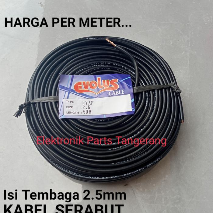 Gambar KABEL SERABUT 2,5MM (HARGA PER METER) KABEL NYAF 2.5mm KABEL SERABUT - Hitam dari ELEKTRONIK PARTS TANGERANG2 undefined Tokopedia