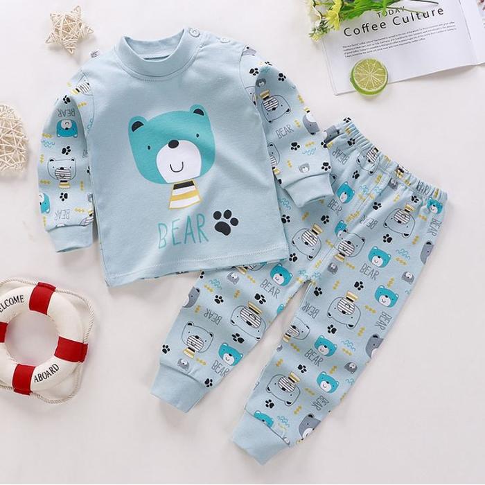Gambar piyama anak baju tidur anak laki-laki import usia 1thn-6thn - tosca bear, 100(2-3thn) dari gracielashop undefined Tokopedia