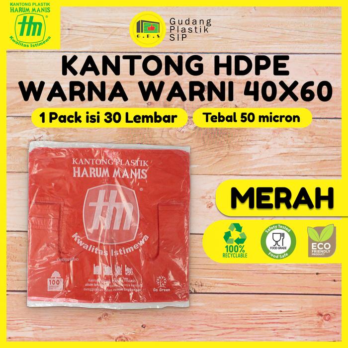 Gambar Kantong Plastik Kresek Warna-Warni Tebal UK 40X60 HDPE - Merah dari Juragan Plastik 369 undefined Tokopedia