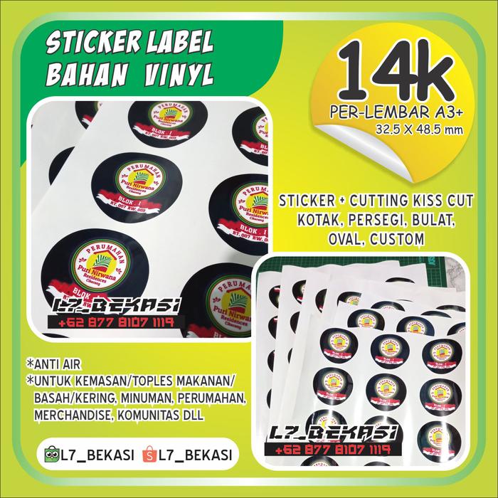 Gambar STIKER LABEL STICKER PRODUK BAHAN VINYL A3 CUTTING - BIASA, KissCut dari L7BEKASI undefined Tokopedia