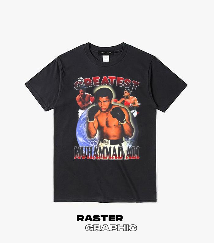 Gambar baju Muhammad ali vintage| kaos custom |DTG kornit by Tokokaos - GAMBAR UK A3, L dari Raster Graphic Print undefined Tokopedia