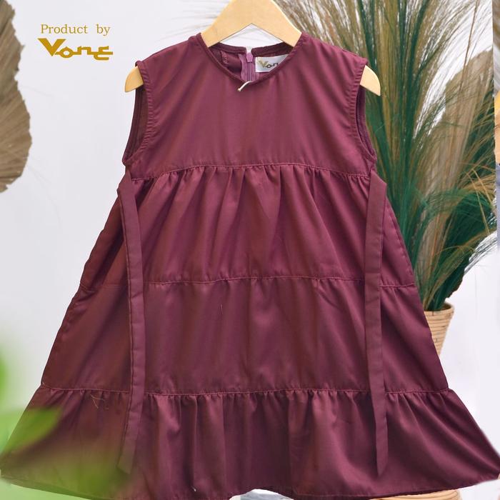 Gambar BAJU ANAK PEREMPUAN / DRESS LILY SERIES UMUR 2 - 10 TAHUN - marun, S dari vone store undefined Tokopedia