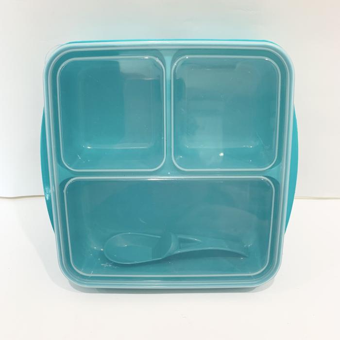 Gambar Tempat Makan/ Kotak Makan/ Lunch Box Kotak Segi Tutup Bening Clio Nara - Biru dari Toko Yen Yen Kediri undefined Tokopedia