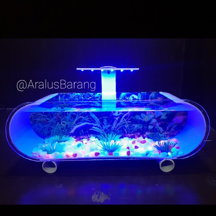 Gambar Aquarium Mini / Aquarium ikan Cupang - Biru, Tanpa Aerator dari AralusBarang undefined Tokopedia