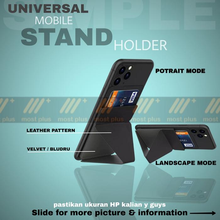 Gambar UNIVERSAL MOBILE PHONE STAND HOLDER & MAGNET FOLDING HOLDER - navy dari Most Plus undefined Tokopedia
