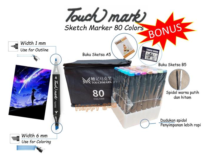 Gambar Spidol 80 Warna Gambar Anak Sketsa Twin Marker Sketch Copic dari Happy-Gou undefined Tokopedia