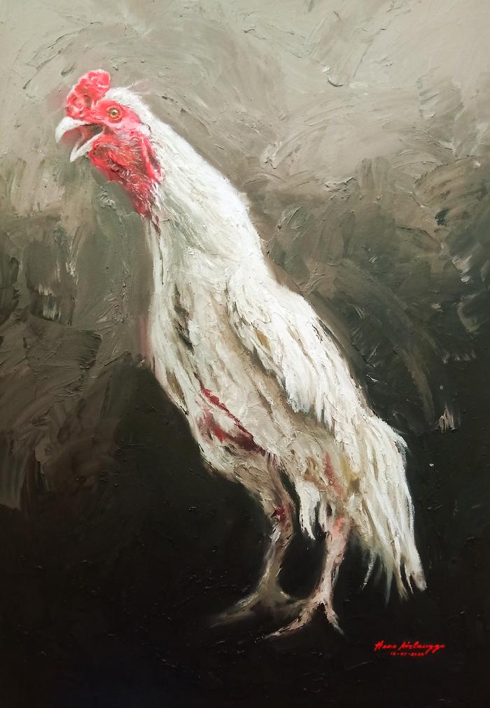 Gambar Lukisan Ayam Jago Petarung simbol keberanian dari JAVADESINDOartgallery undefined Tokopedia