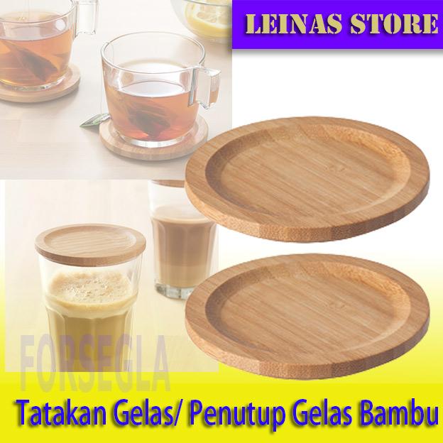 Gambar Tatakan Gelas / Penutup Gelas Bambu isi 2pc dari LEINAS undefined Tokopedia