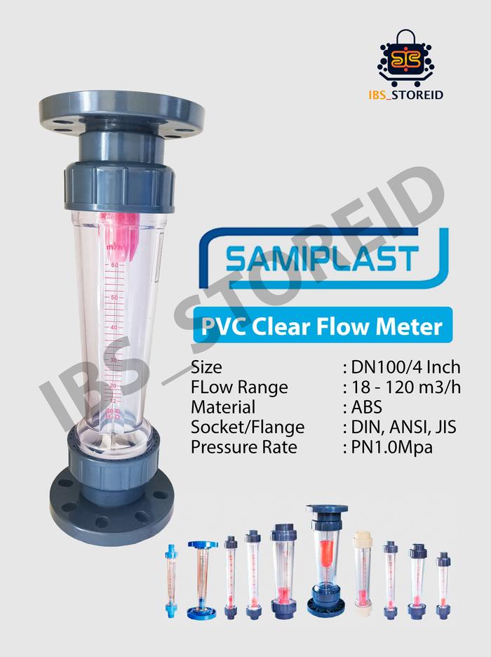Jual Rotameter Flow Meter PVC Flange 4 Inch S 18-120 m3/h Samiplast ...
