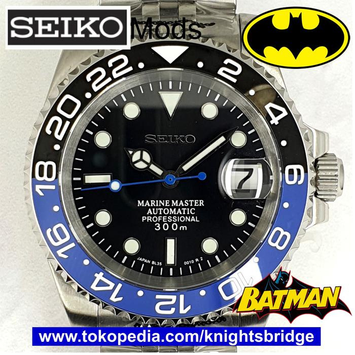 Jual SEIKO Mod BATMAN | Seiko Marine Master NH35 BATMAN GMT Master II -  Oyster Bracelet - Jakarta Utara - Knightsbridge | Tokopedia