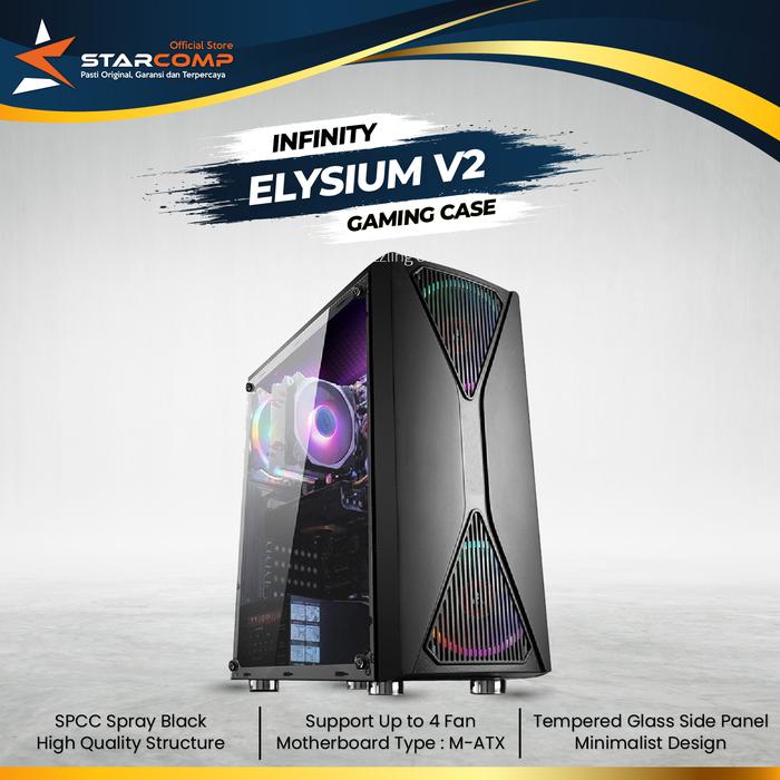 Gambar Gaming Case Infinity Elysium V2 Casing Komputer Tempered dari Starcomp Origin undefined Tokopedia