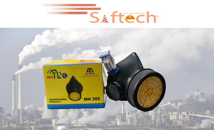 Gambar Masker Obat Chemical Anti Asap Debu Single Double Filter Moncong Babi - 305 (moncong 1) dari Saftech undefined Tokopedia