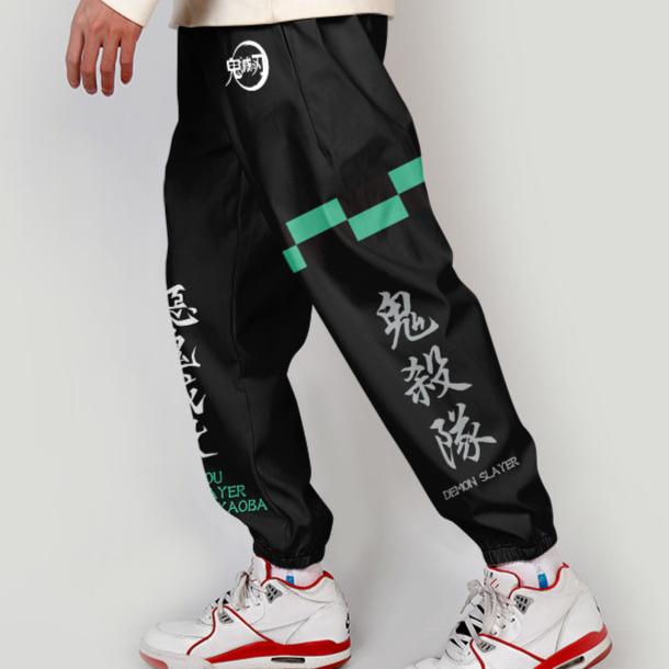 Promo Celana Olahraga Jogger Pant Fullprint Tanjiro Kanji Black