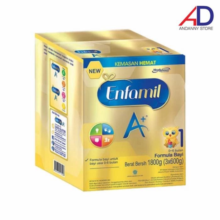 Gambar ENFAMIL A+ 1 1800GR 1,8KG PLAIN (0-6 BULAN) / SUSU FORMULA ENFAMIL dari ANDANNY STORE undefined Tokopedia