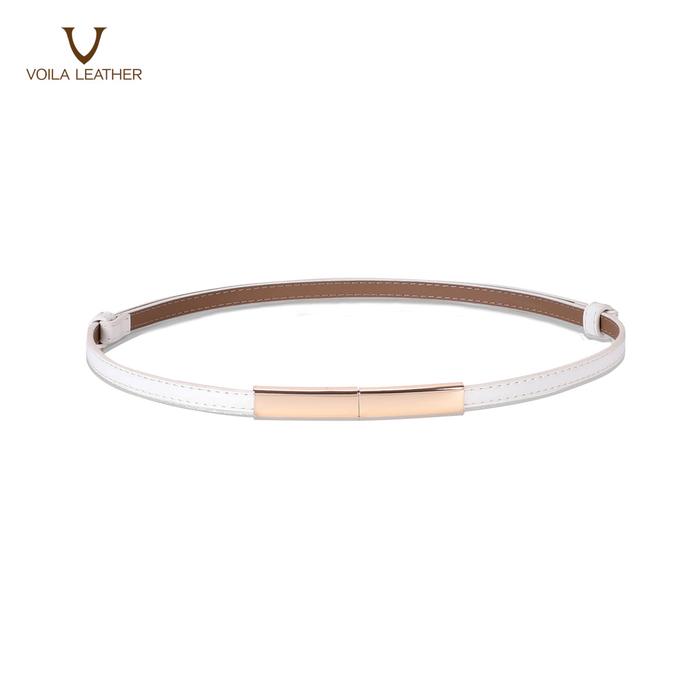 Gambar Ikat Pinggang Wanita Kulit Asli Voila Elsa - Putih dari Voila Leather undefined Tokopedia