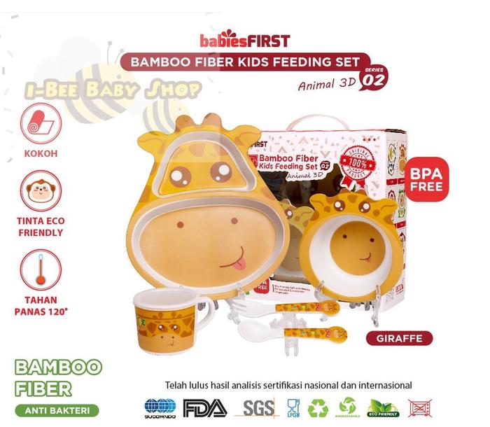 Gambar BabiesFirst Bamboo Feeding Set Animal 3D Series 2 / Alat Makan Bayi - GIRAFFE dari i-Bee Baby Shop undefined Tokopedia