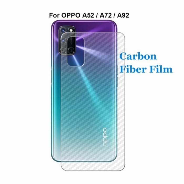 Jual Garskin Carbon OPPO A92 A52 Anti gores Belakang handphone