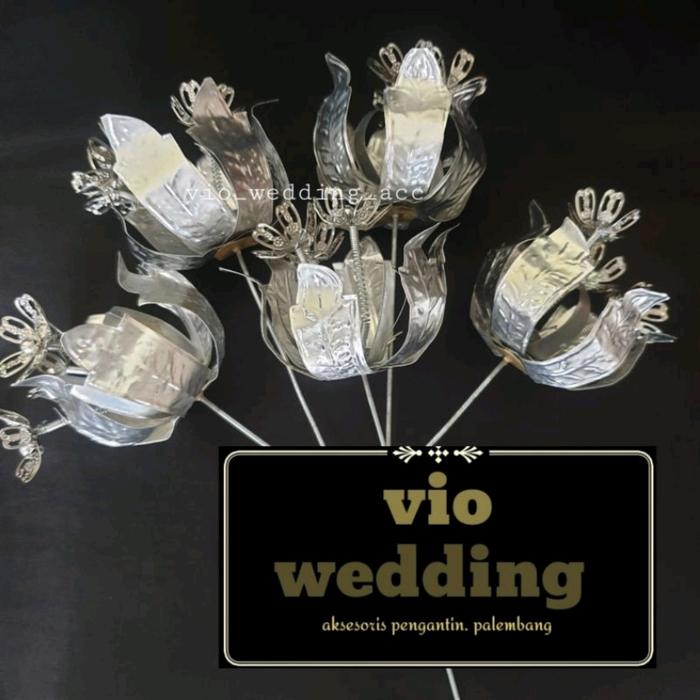 Gambar bunga cempako batangan - silver dari VIO WEDDING ACC undefined Tokopedia