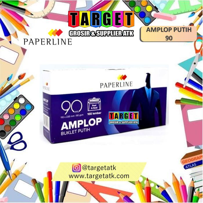 Gambar AMPLOP PAPERLINE/AMPLOP PUTIH POLOS PANJANG 90 PPL - PAPERLINE 90 dari TARGET ATK undefined Tokopedia