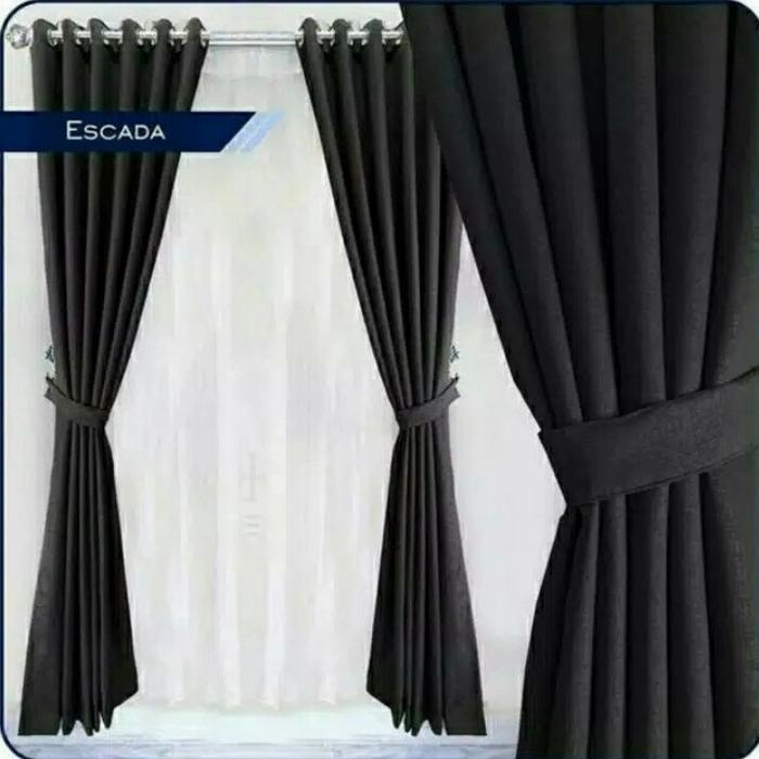 Gambar gorden blackout special warna hitam tidak tembus cahaya - Hitam, 100x230 dari mandiridecor undefined Tokopedia