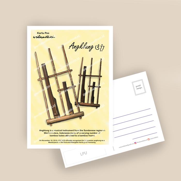 Gambar (writeswithirin) Kartu Pos/ Postcard Alat Musik Tradisional Indonesia - Angklung dari writeswithirin undefined Tokopedia