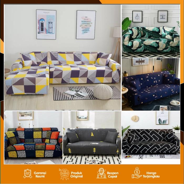 Gambar [Original] COVER SOFA SUDUT L SHAPED Sarung SOFA Elastis - RANDOM/ACAK, 4SEATER/DUDUKAN dari queen_homedecor undefined Tokopedia