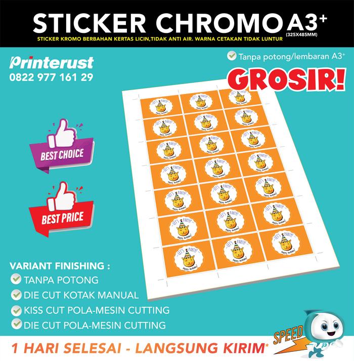 Gambar Cetak Sticker Chromo A3+ (325x485) Grosir Murah - Tanpa Potong dari PrinterustMedia undefined Tokopedia