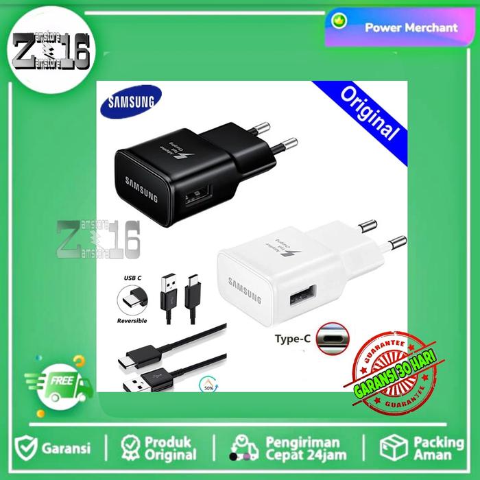 [ORIGINAL 100% Charger samsung M12 A52s USB Tipe C 15WAT Fast charging  PUTIH BENING