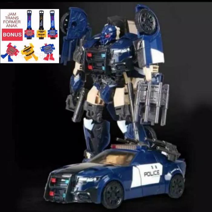 Gambar Robot Transformers Robot Mainan Anak Bisa jadi Mobil - Barricade dari INDONESIAN-TOYS undefined Tokopedia