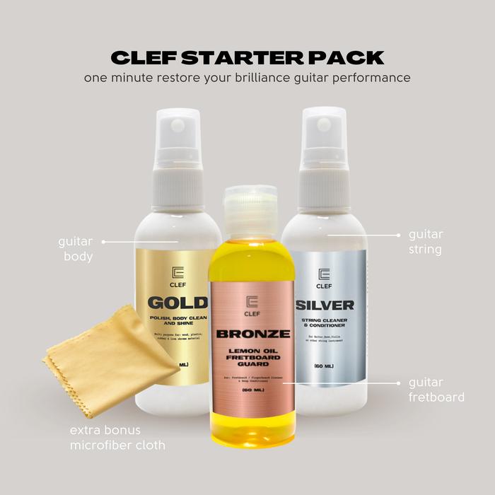 Gambar STARTER PACK - MUSIC INSTRUMENT CLEANER KIT - BODY, STRING, FRETBOARD dari CLEF INDO undefined Tokopedia
