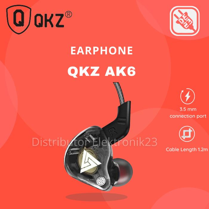 Gambar QKZ AK6 Quality With Zenith Earphone With Mic Sports In-Ear Headset - Hitam dari Distributor Elektronik23 undefined Tokopedia
