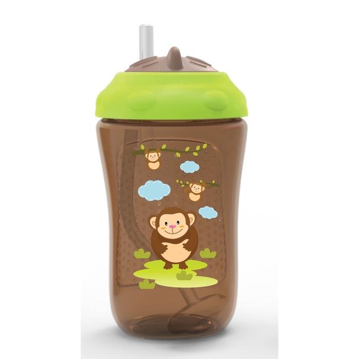 Gambar FS405 Baby Safe Cup Weighted Straw 300ml Botol Minum Bayi Babysafe - Brown green dari NuNa Baby Shop undefined Tokopedia