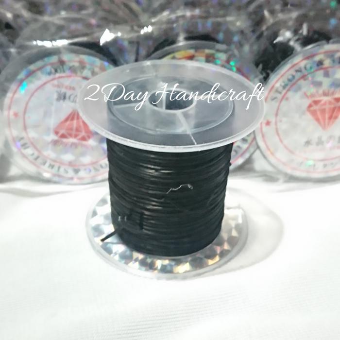 Gambar 1 Rol Senar Elastis Gepeng - Senar Karet Gepeng - Senar Aksesoris - Hitam dari 2Day Handicraft undefined Tokopedia