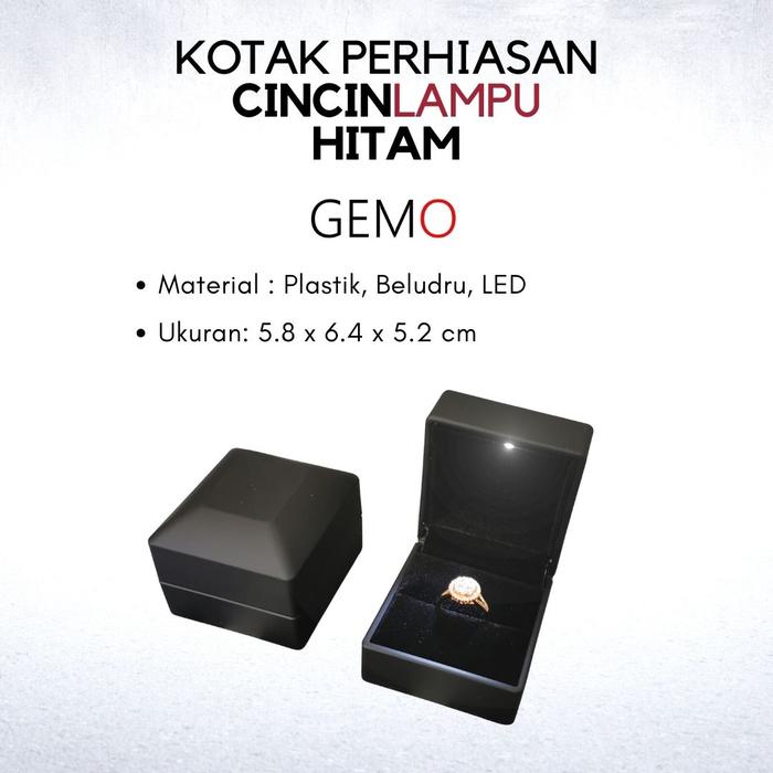 Gambar Jewelry Box Warna Hitam Berlampu (LED) Cincin, Liontin, Gelang, Kalung - CIncin dari TokoGemo undefined Tokopedia